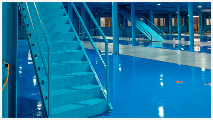 樓梯：地衛(wèi)士環(huán)氧防銹無(wú)塵地坪漆完工圖