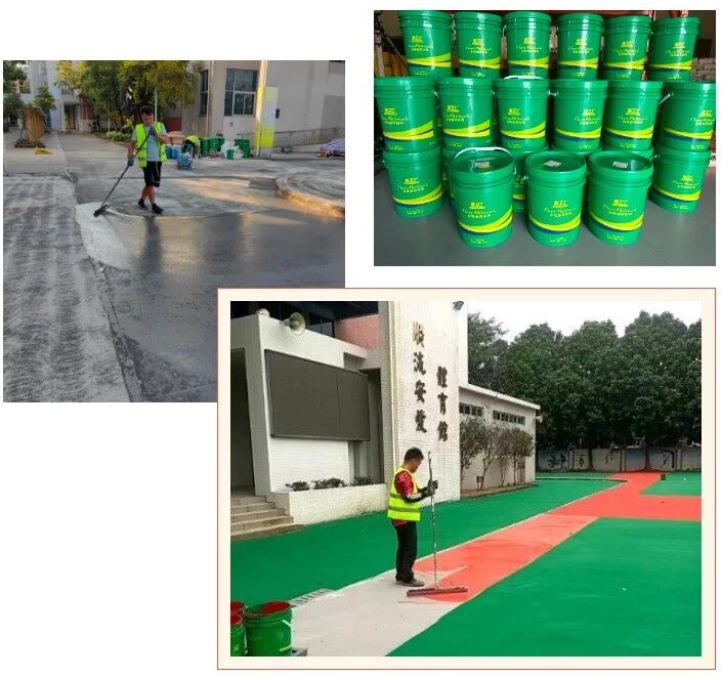 地衛(wèi)士水性環(huán)保丙烯酸運(yùn)動(dòng)場(chǎng)地坪漆施工過程