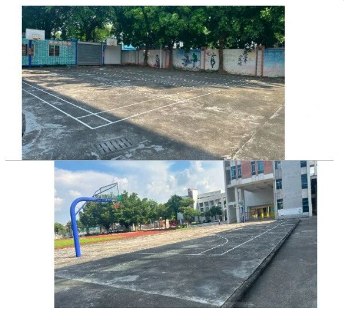 沖鶴小學(xué)環(huán)保丙烯酸球場(chǎng)施工前的原始地面