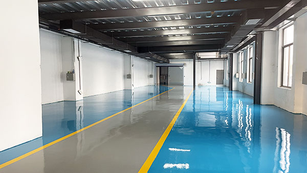 慧氟高分子材料有限公司新工廠再次選用地衛士地坪漆施工