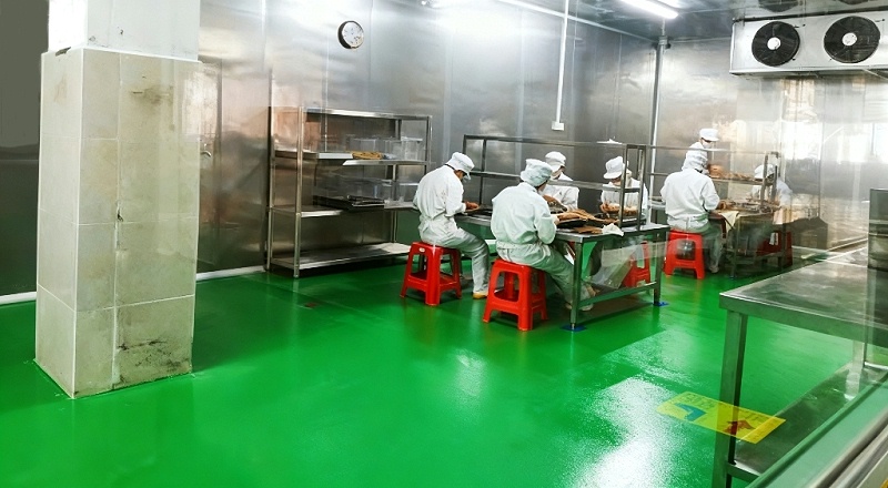 加工車間選用“地衛士”水性聚氨酯砂漿地坪漆完工效果圖