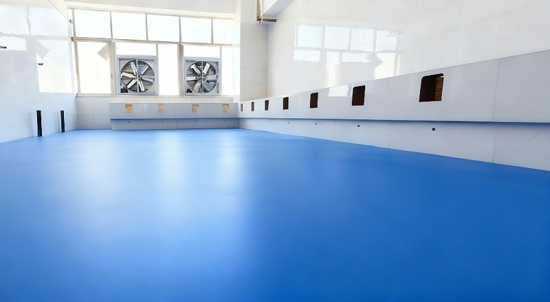 高溫車間選用“地衛士”食品級水性聚氨酯地坪漆完工效果圖