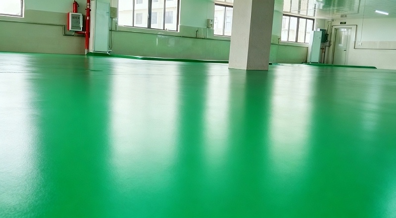 裝卸區選用“地衛士”環氧超耐磨防滑地坪漆完工效果圖