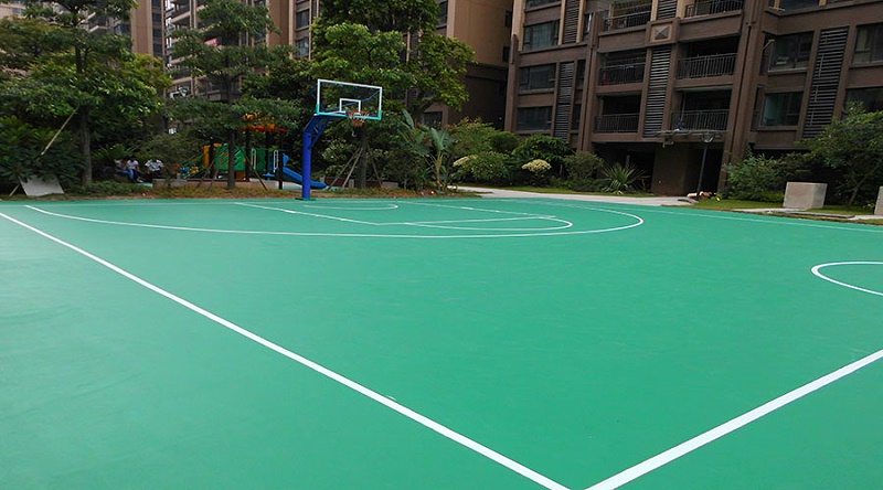地衛(wèi)士水性硅PU球場(chǎng)地坪漆完工效果圖