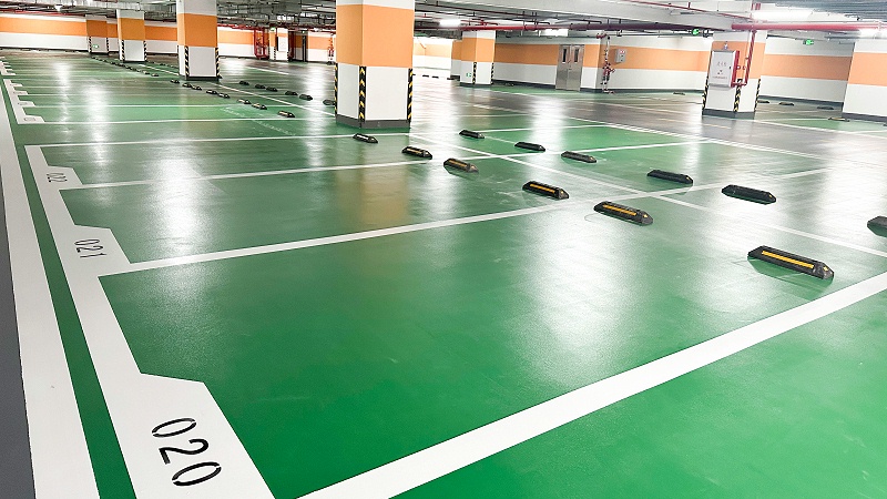 地衛士靜音防滑超耐磨停車場地坪漆完工圖