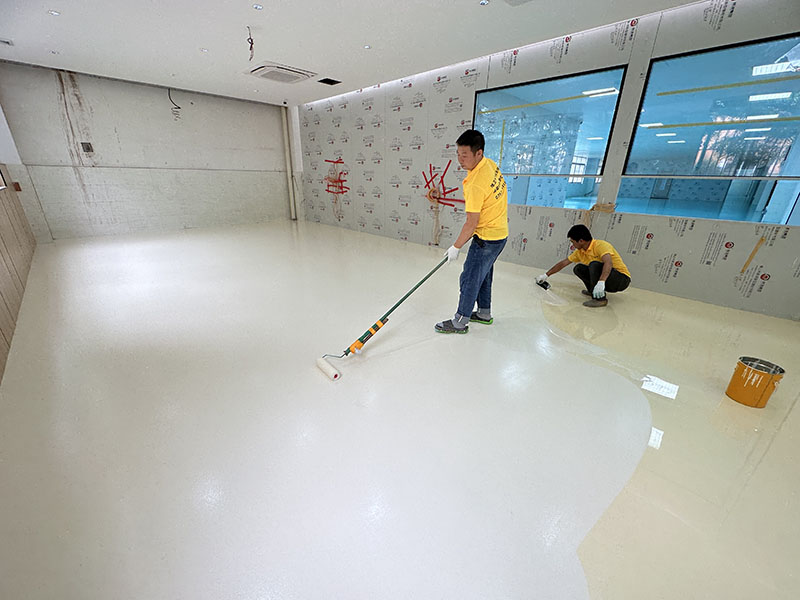 聚氨酯砂漿超耐磨自流平型地坪漆施工圖