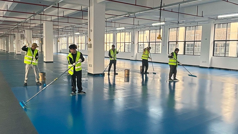 惠州包裝機械設備制造工廠車間超耐磨地坪漆施工圖